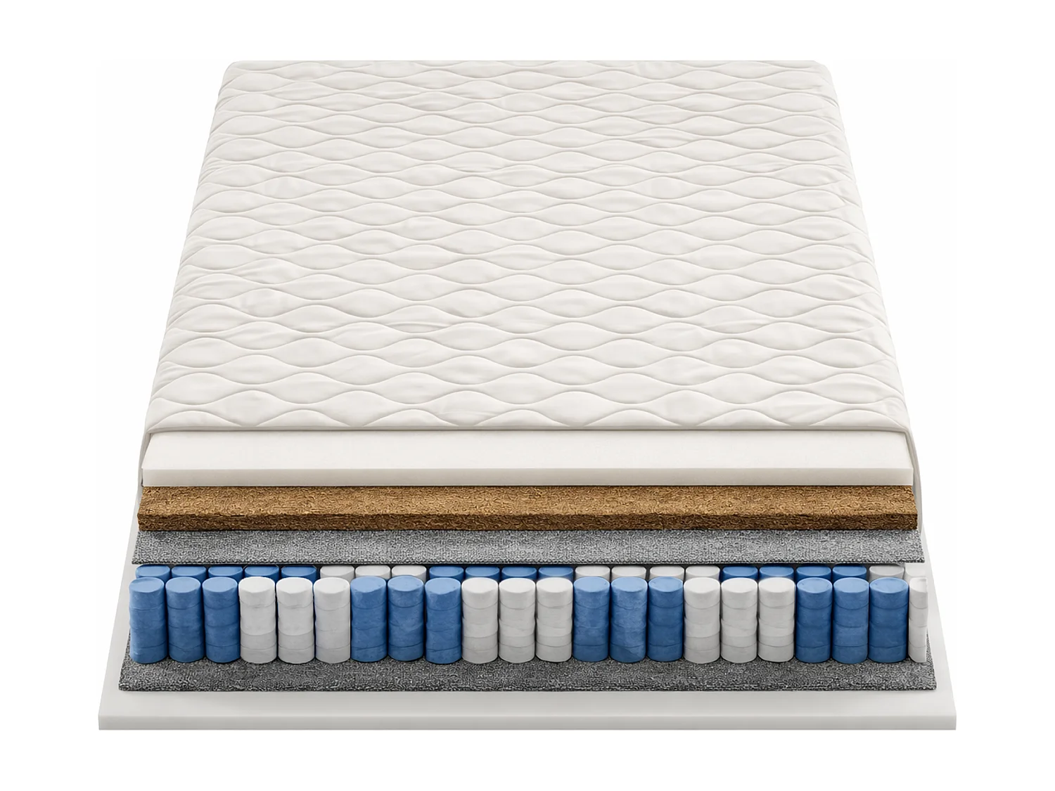 Matelas à ressorts ensachés 120x200 cm Prestige Coco confortable avec housse fermeté H4/H5 hauteur 26 cm