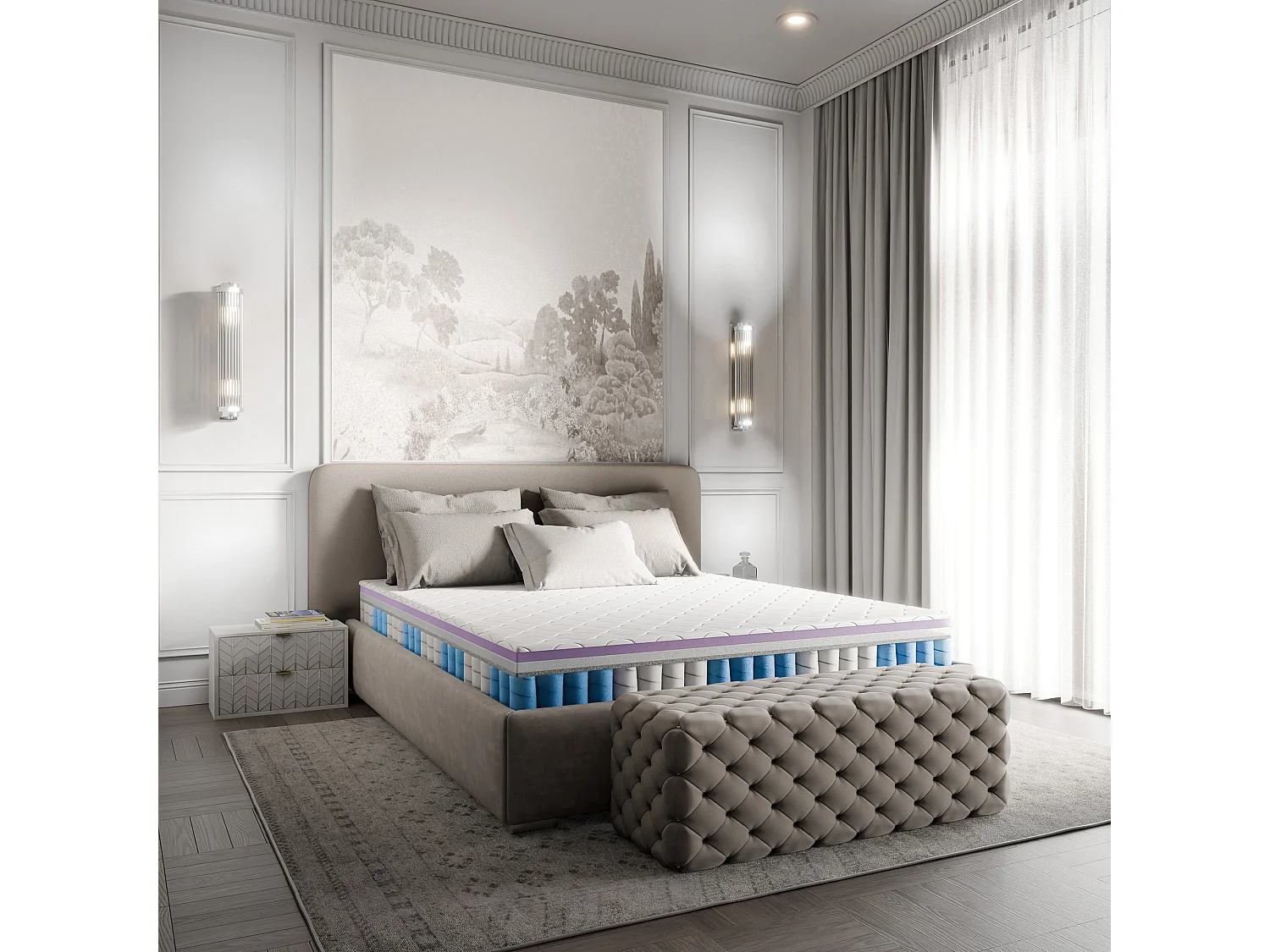 Matelas 160x200 thermoélastique avec ressorts ensachés ProHybrid