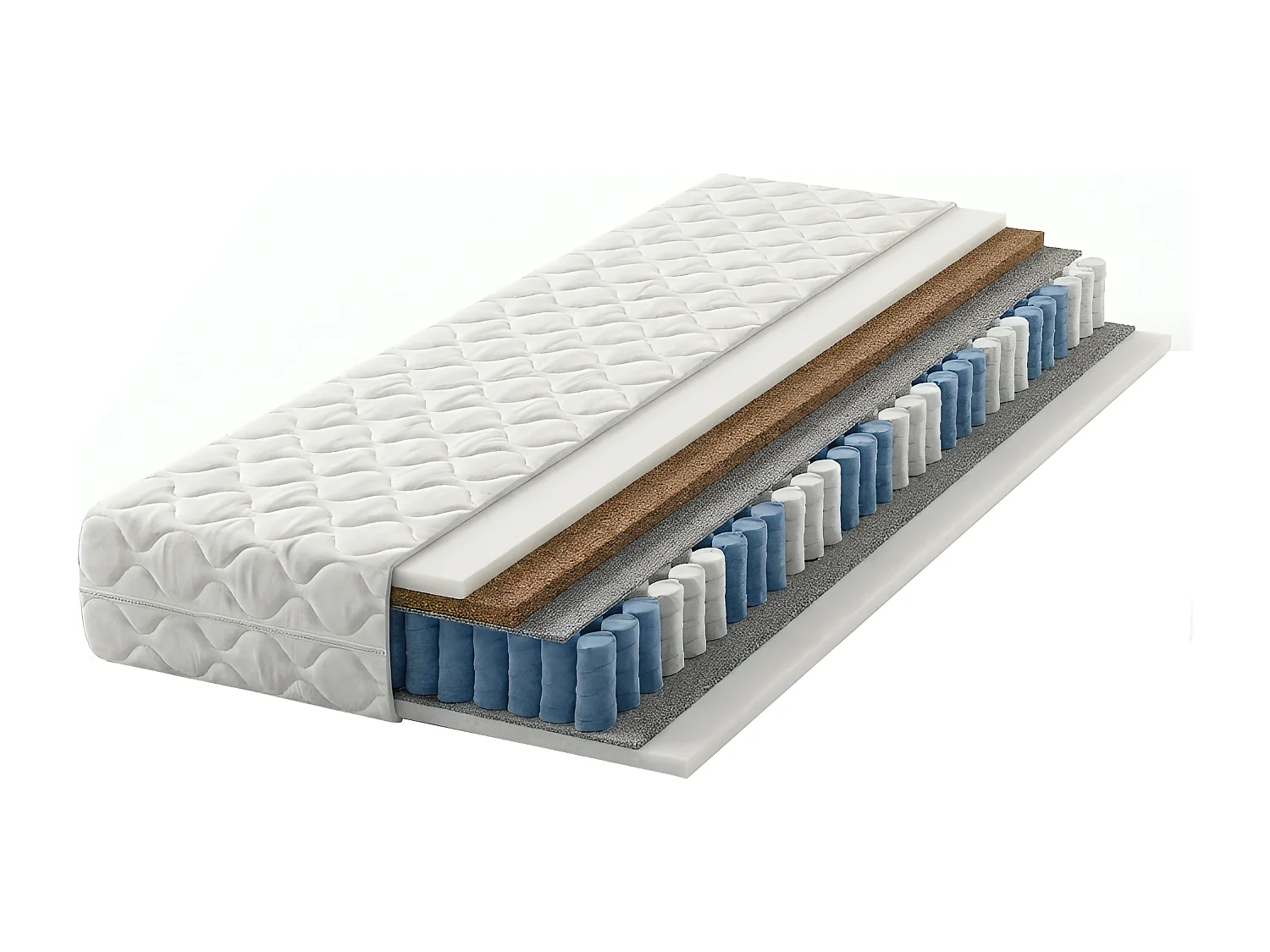 Matelas à ressorts ensachés 80x200 cm Prestige Coco confortable avec housse fermeté H4/H5 hauteur 26 cm