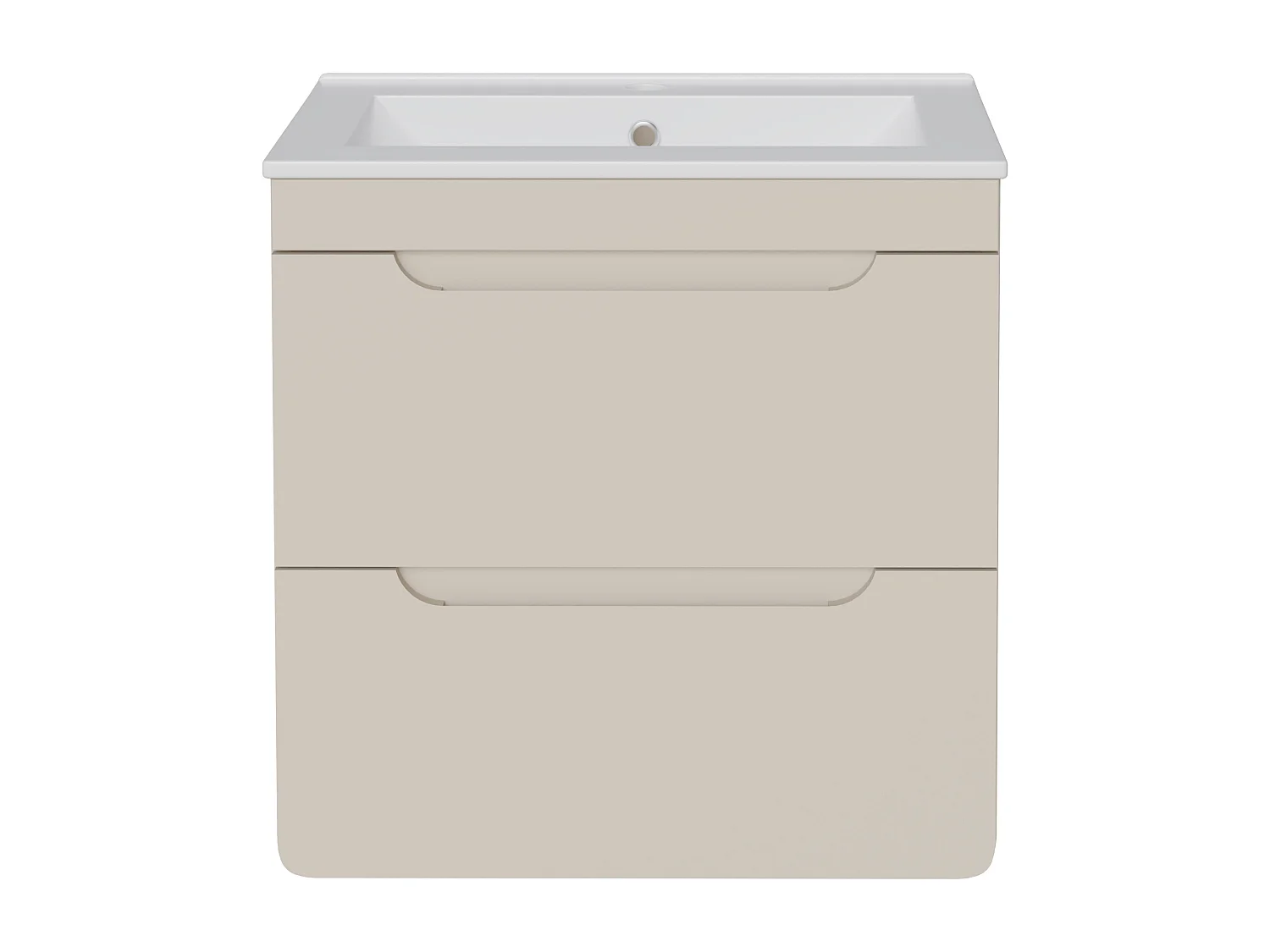 Meuble de salle de bain suspendu avec vasque à encastrer - Beige - 60 cm - ARUBA