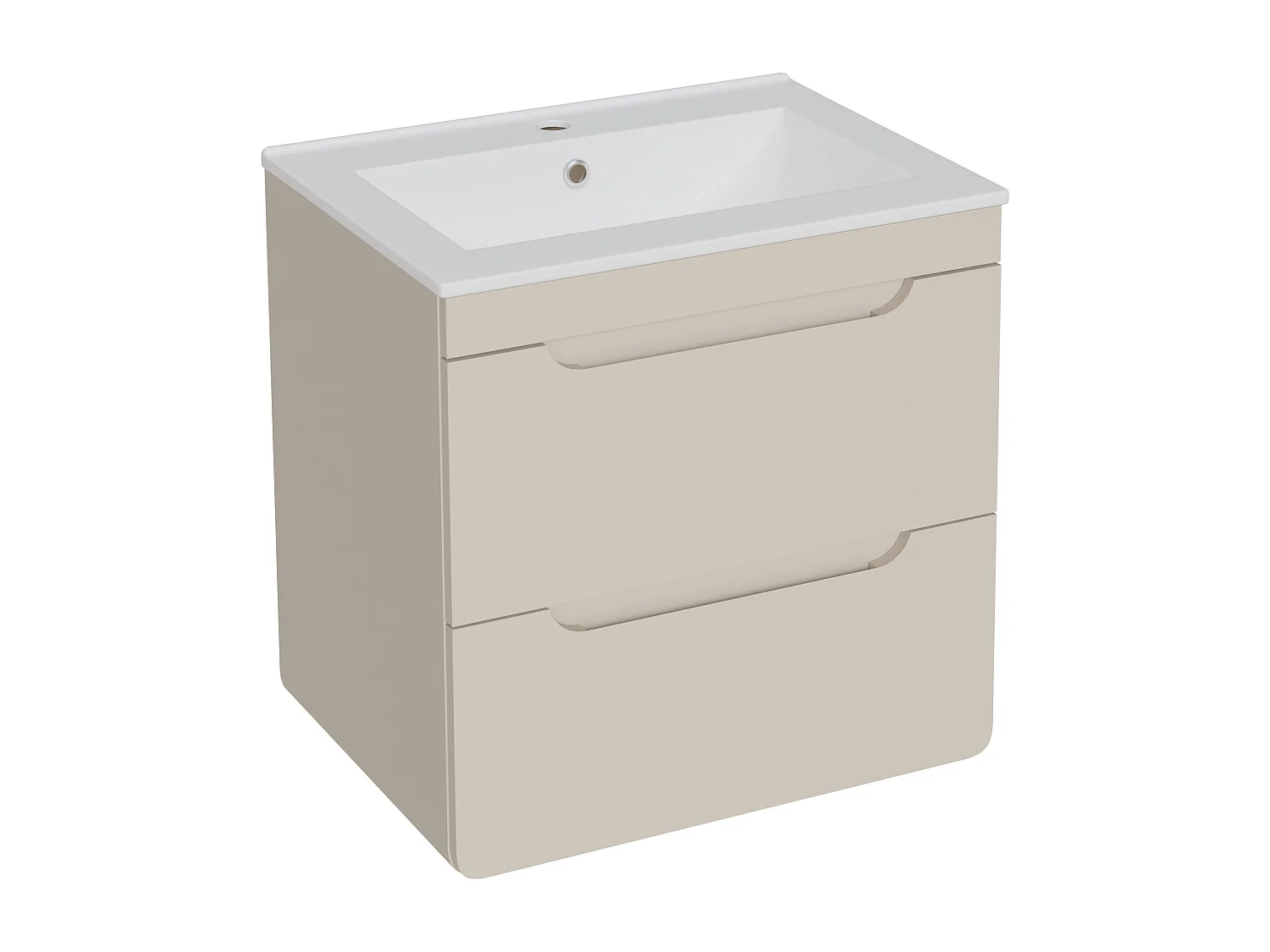 Meuble de salle de bain suspendu avec vasque à encastrer - Beige - 60 cm - ARUBA