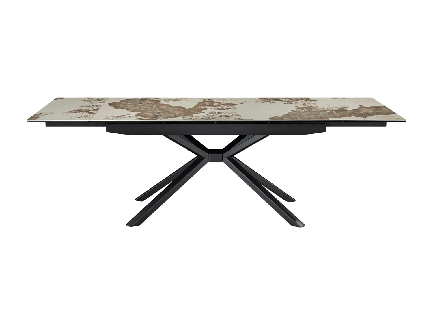 Table extensible en céramique marbrée blanc/brun 160-240 cm ORIS