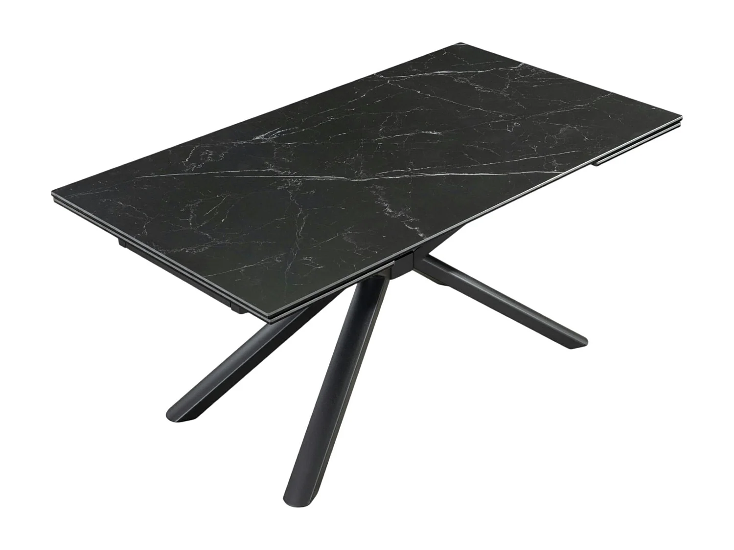 Table extensible en céramique marbrée noire 160-240 cm ORIS