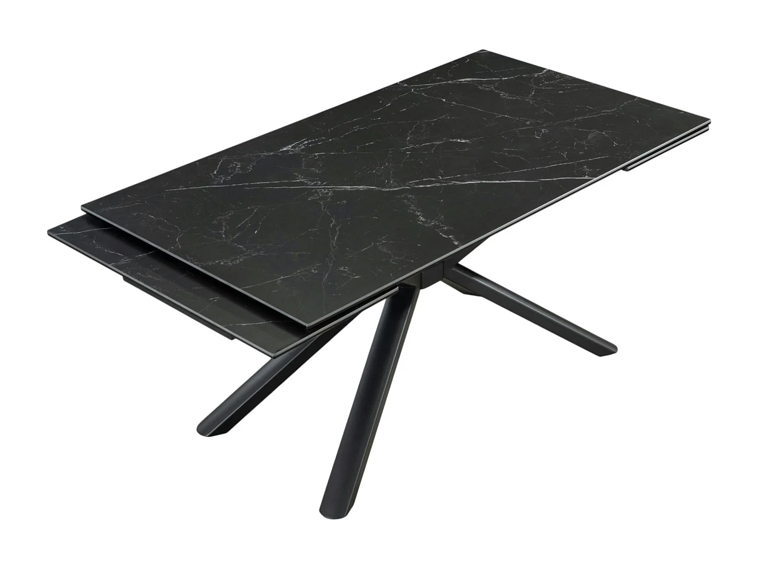 Table extensible en céramique marbrée noire 160-240 cm ORIS