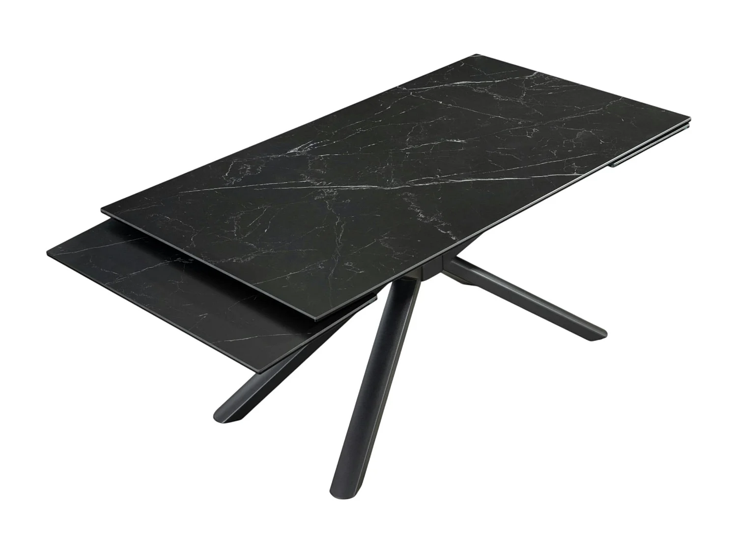 Table extensible en céramique marbrée noire 160-240 cm ORIS