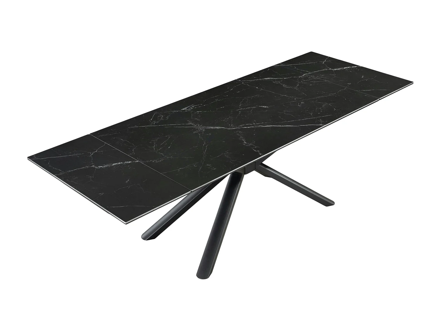 Table extensible en céramique marbrée noire 160-240 cm ORIS