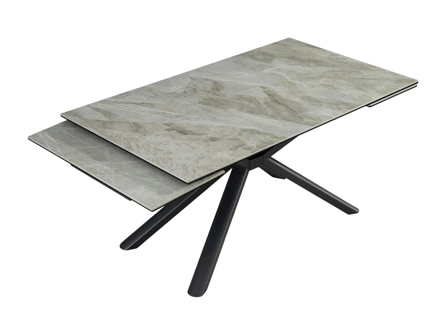 Table extensible en céramique marbrée grise 160-240 cm ORIS
