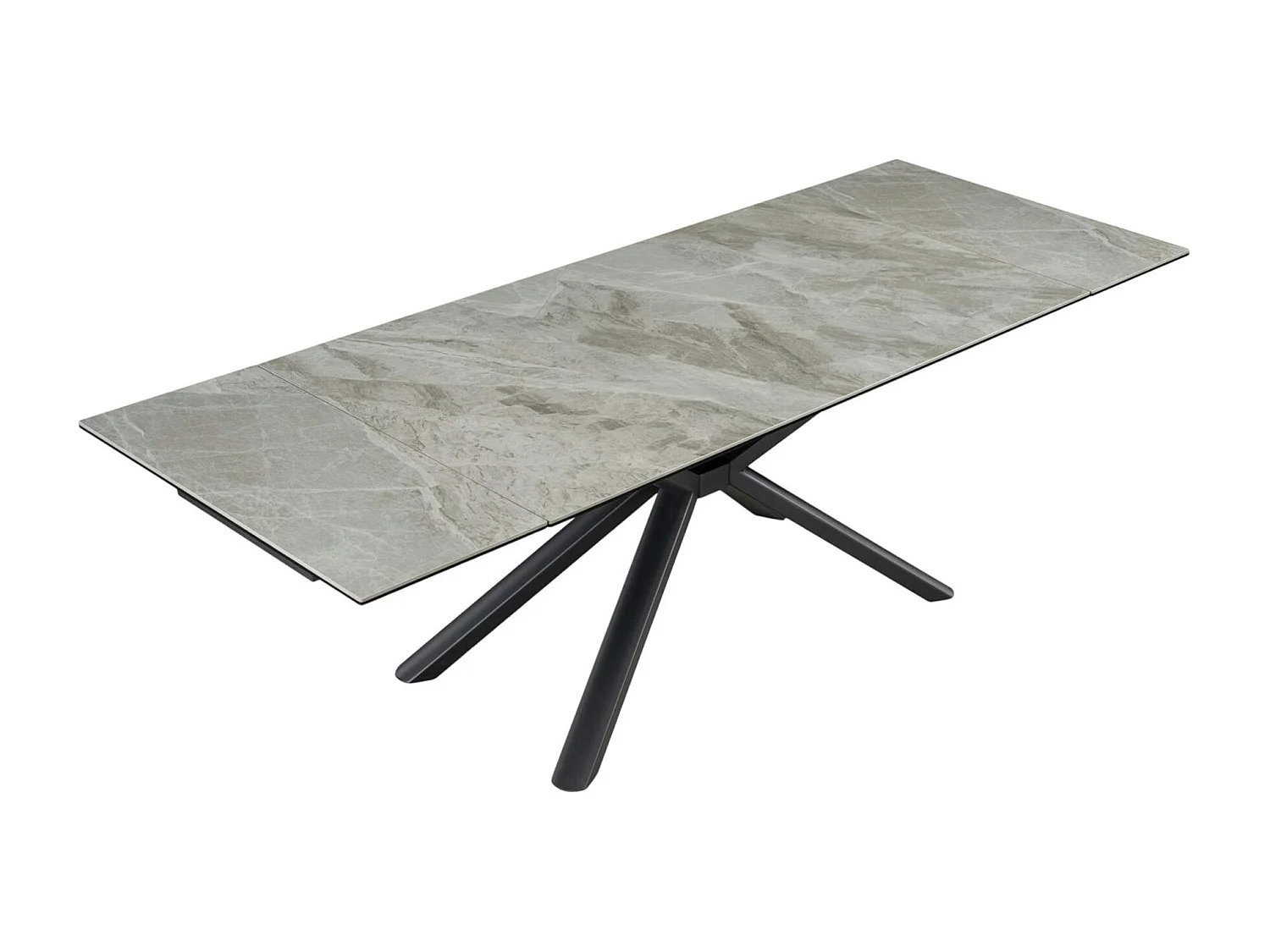 Table extensible en céramique marbrée grise 160-240 cm ORIS