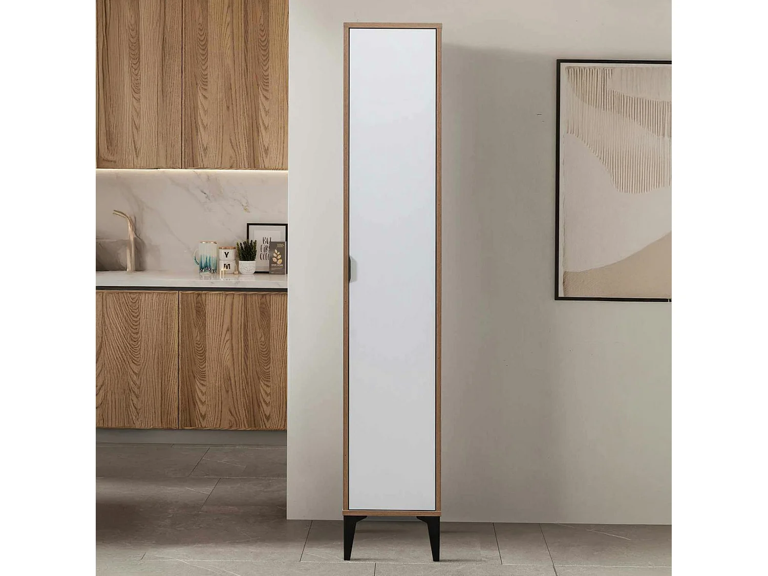 Colonne de rangement blanche étroite BYRON