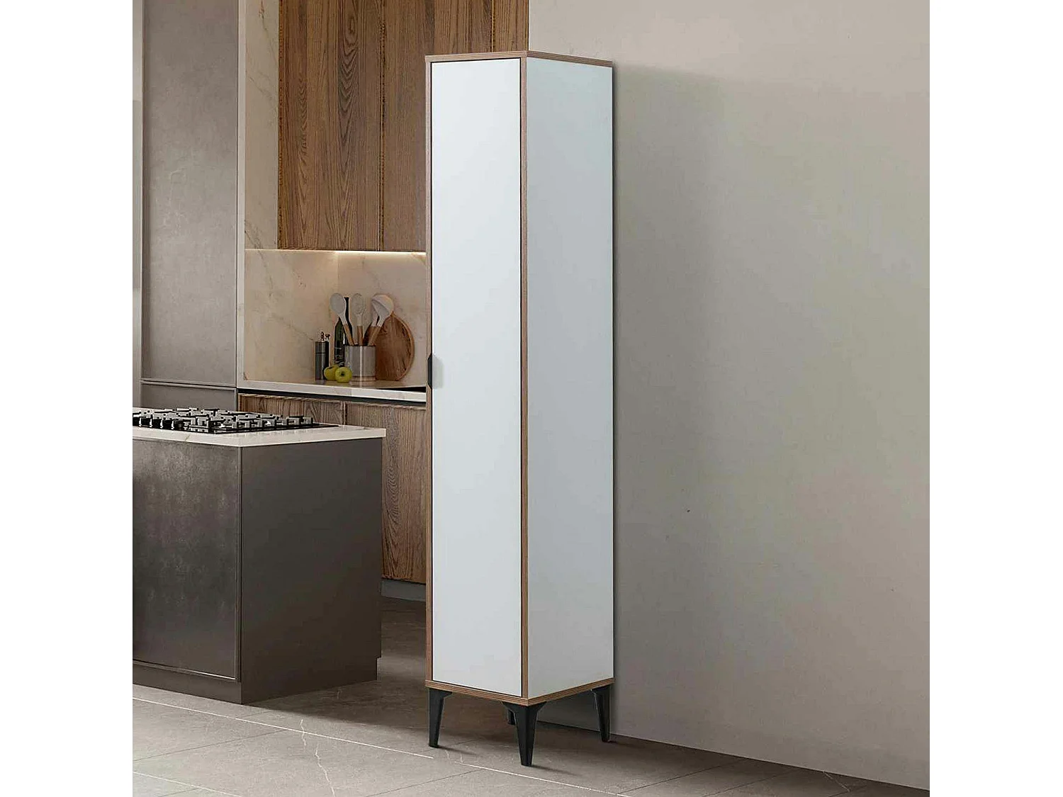 Colonne de rangement blanche étroite BYRON