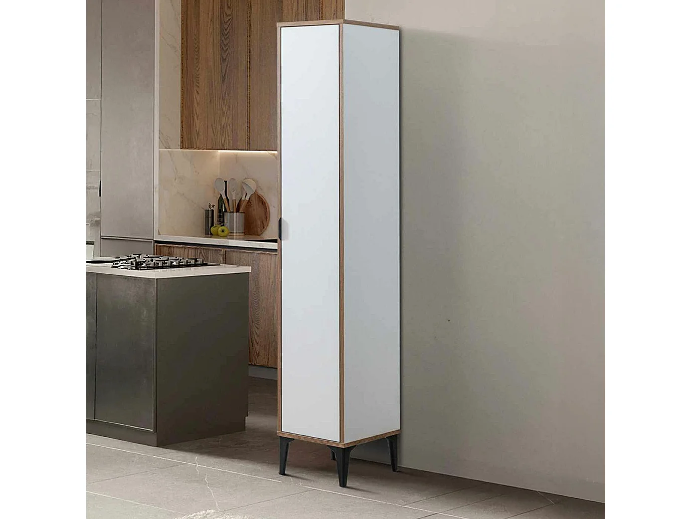 Colonne de rangement blanche étroite BYRON