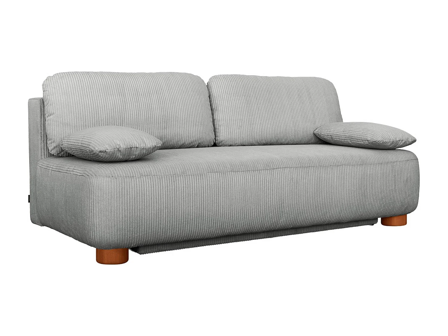 Banquette convertible 3 places velours côtelé avec coffre de rangement gris clair - Selma