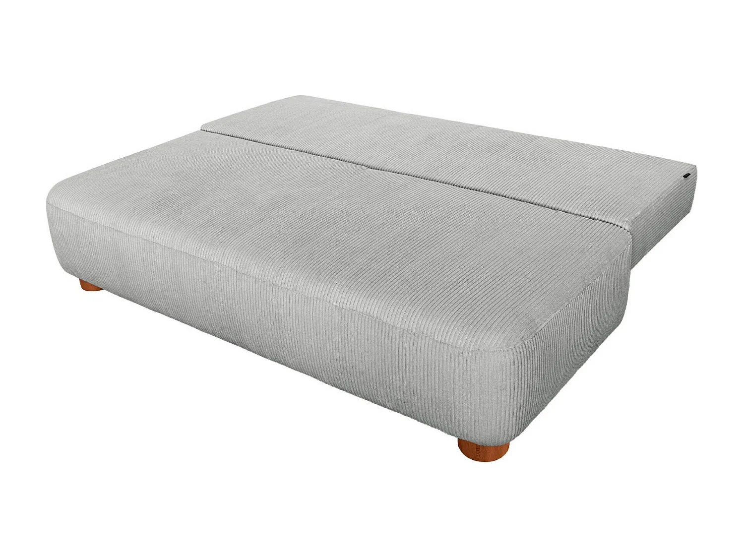 Banquette convertible 3 places velours côtelé avec coffre de rangement gris clair - Selma