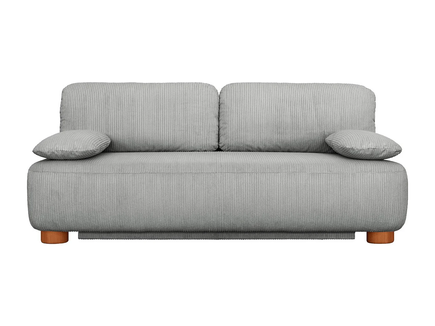 Banquette convertible 3 places velours côtelé avec coffre de rangement gris clair - Selma