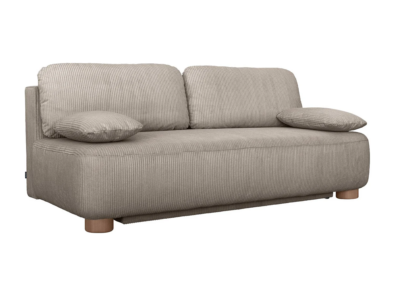 Banquette convertible 3 places velours côtelé avec coffre de rangement taupe - Selma