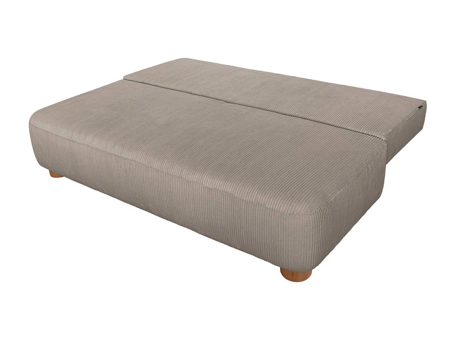 Banquette convertible 3 places velours côtelé avec coffre de rangement taupe - Selma