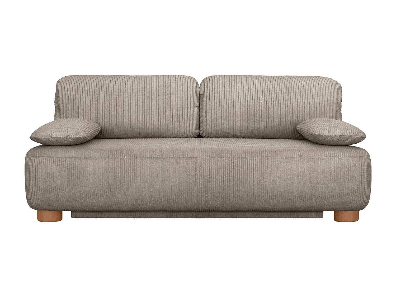 Banquette convertible 3 places velours côtelé avec coffre de rangement taupe - Selma