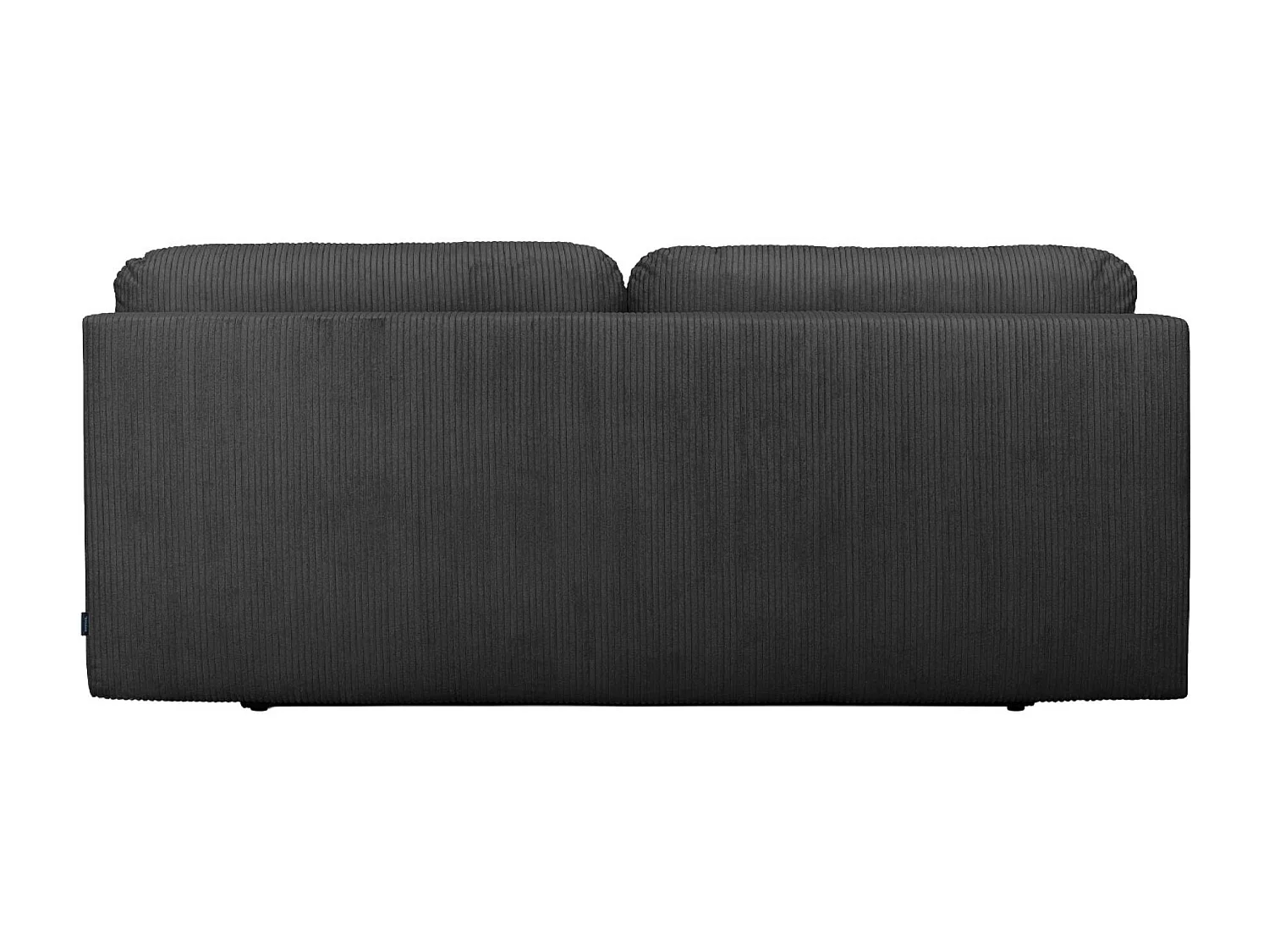 Banquette convertible 3 places velours côtelé avec coffre de rangement anthracite - Selma