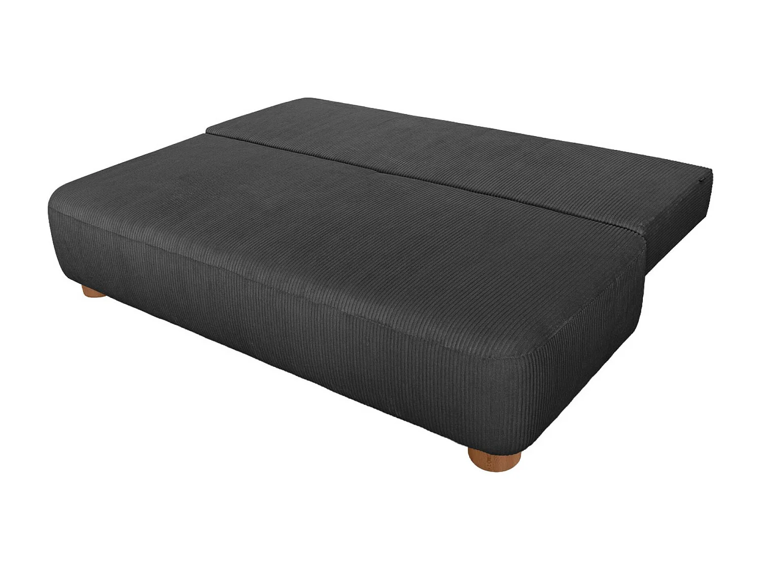 Banquette convertible 3 places velours côtelé avec coffre de rangement anthracite - Selma