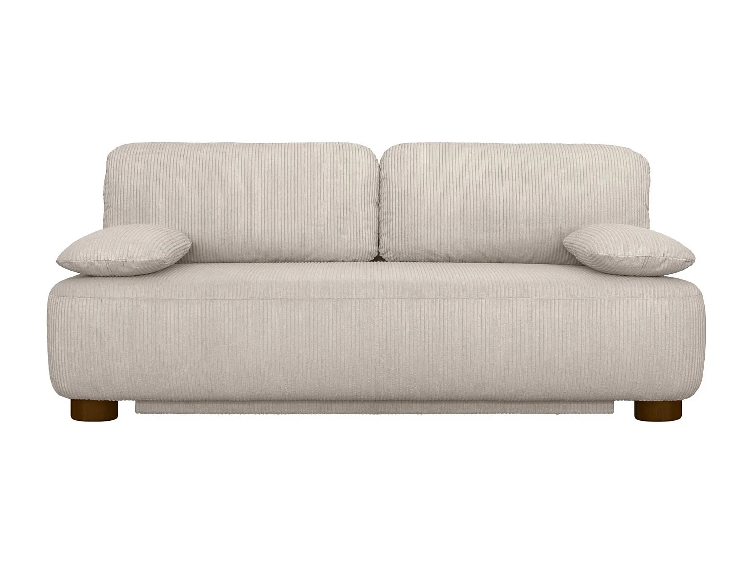 Banquette convertible 3 places velours côtelé avec coffre de rangement greige - Selma