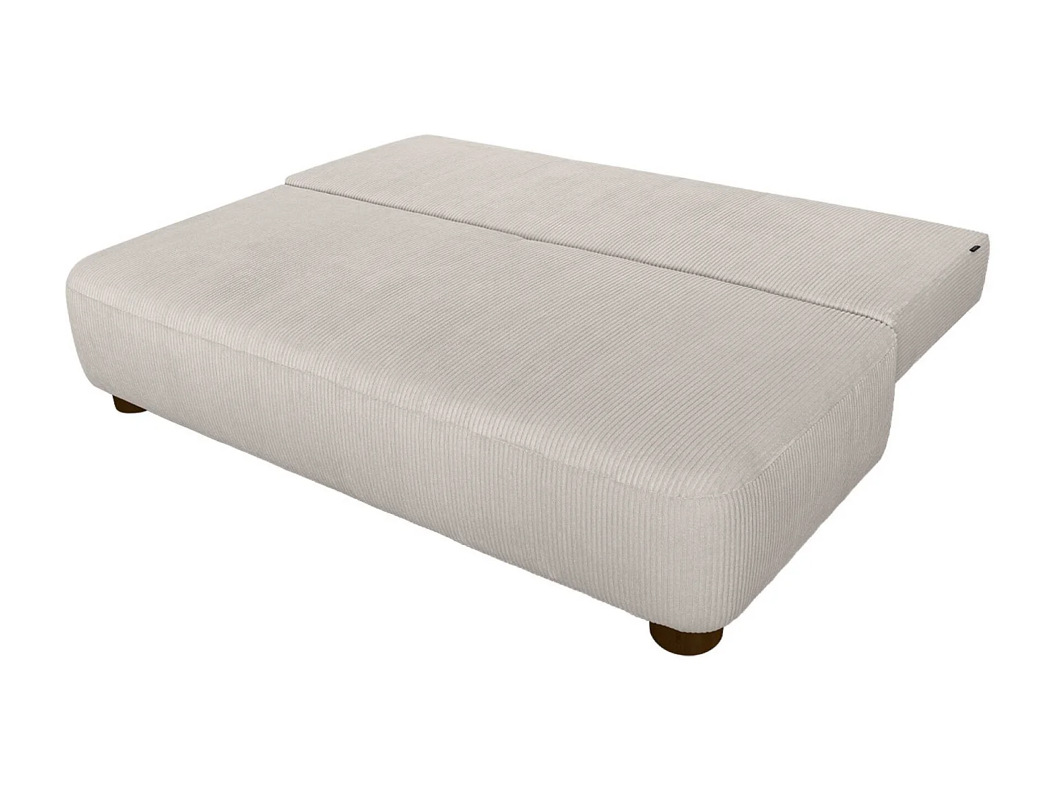 Banquette convertible 3 places velours côtelé avec coffre de rangement greige - Selma