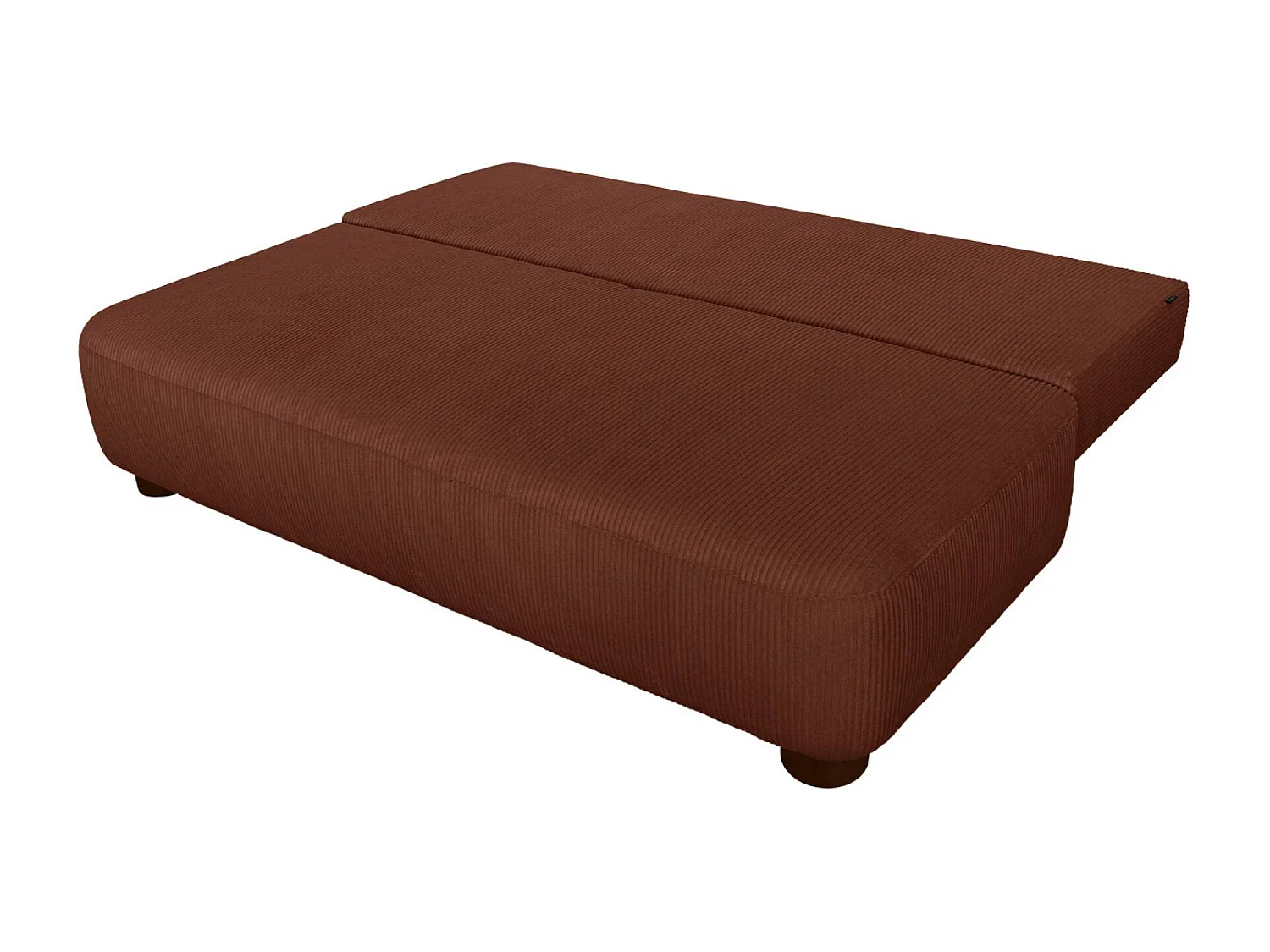 Banquette convertible 3 places velours côtelé avec coffre de rangement brique - Selma