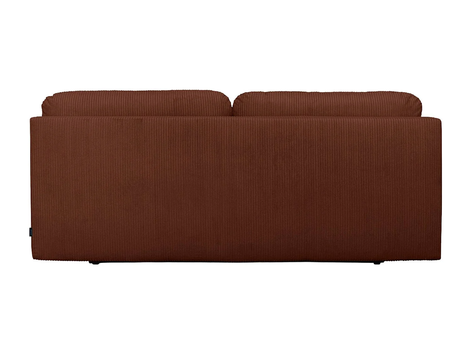 Banquette convertible 3 places velours côtelé avec coffre de rangement brique - Selma