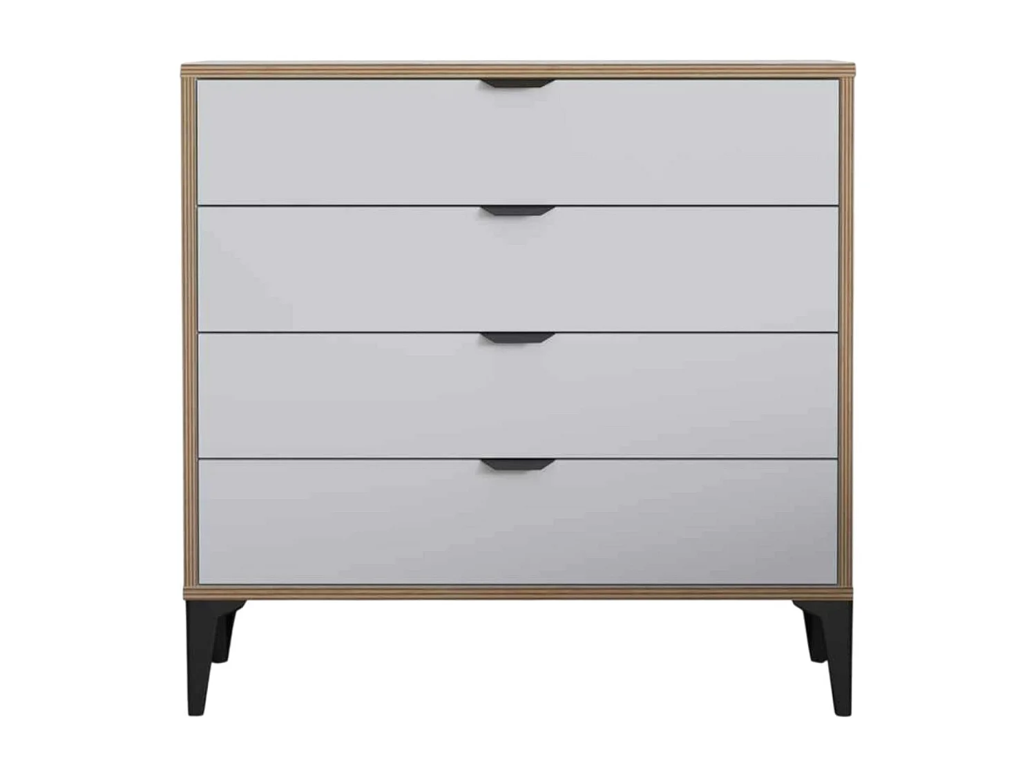 Commode blanche 4 tiroirs moderne BYRON