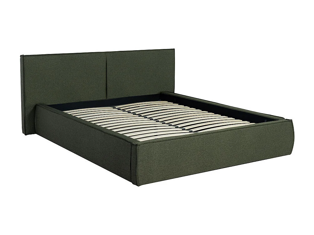 Liberia - Lit coffre en tissu 160x200cm - Vert