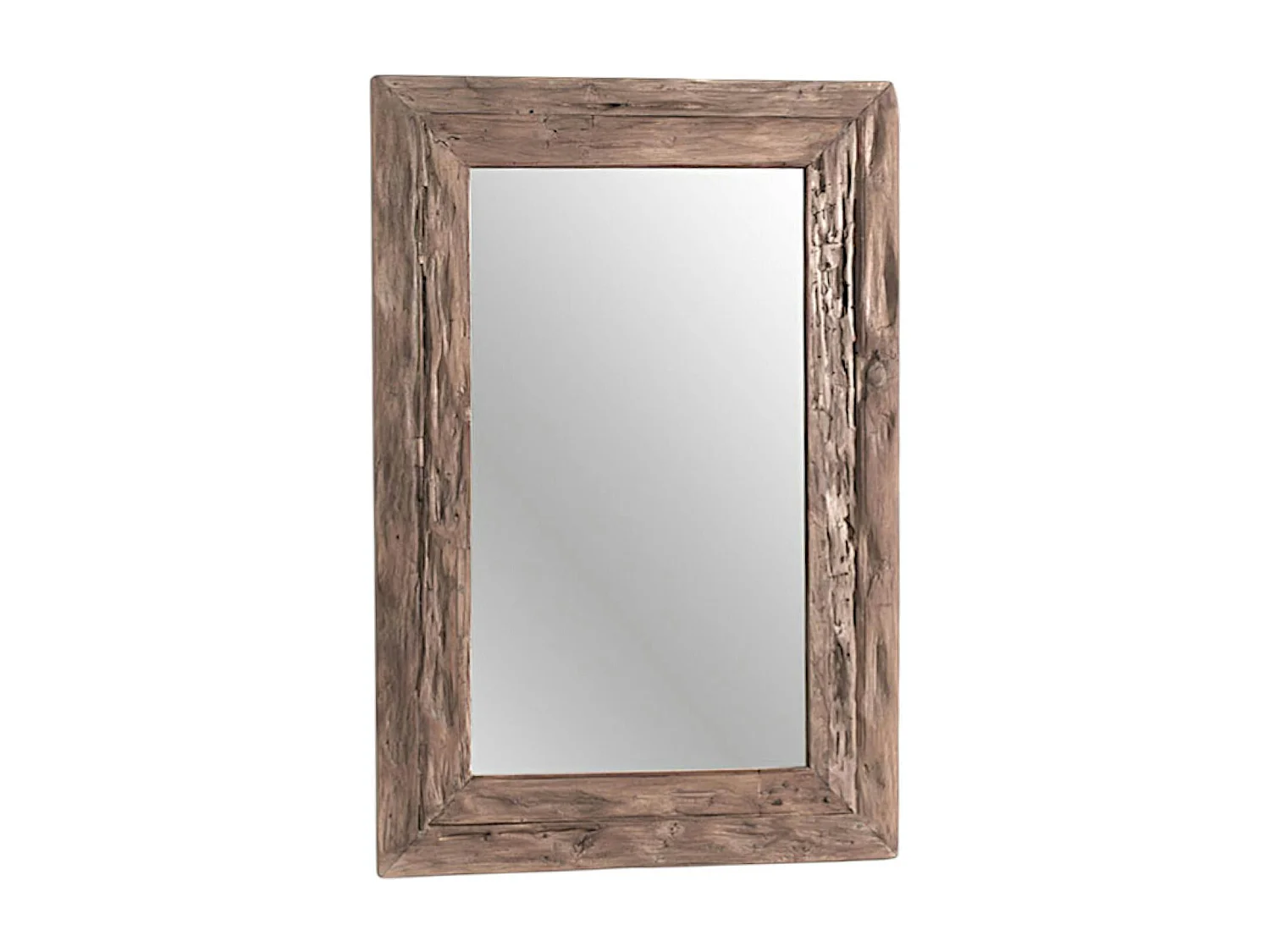 Miroir rectangulaire avec cadre bois recyclé 120 cm DEPOK