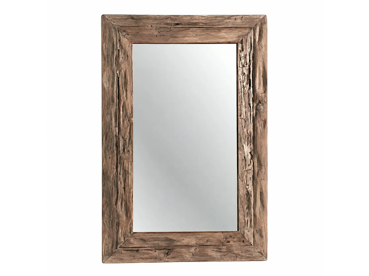 Miroir rectangulaire avec cadre bois recyclé 120 cm DEPOK