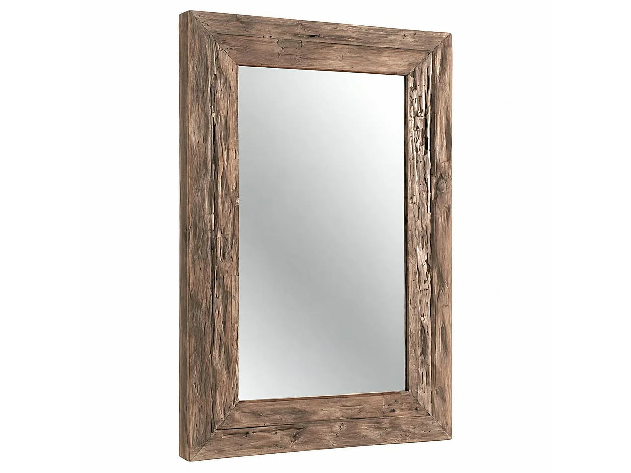 Miroir rectangulaire avec cadre bois recyclé 120 cm DEPOK