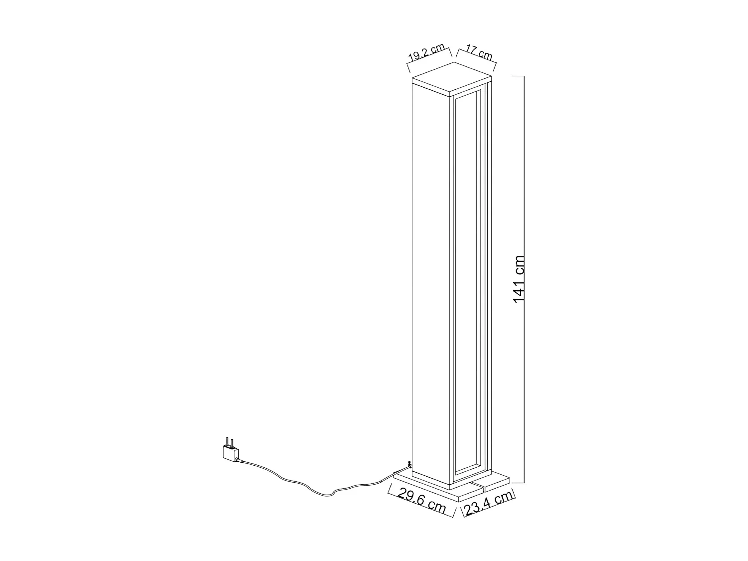 Lampadaire colonne LED décor travertin à télécommande AURA