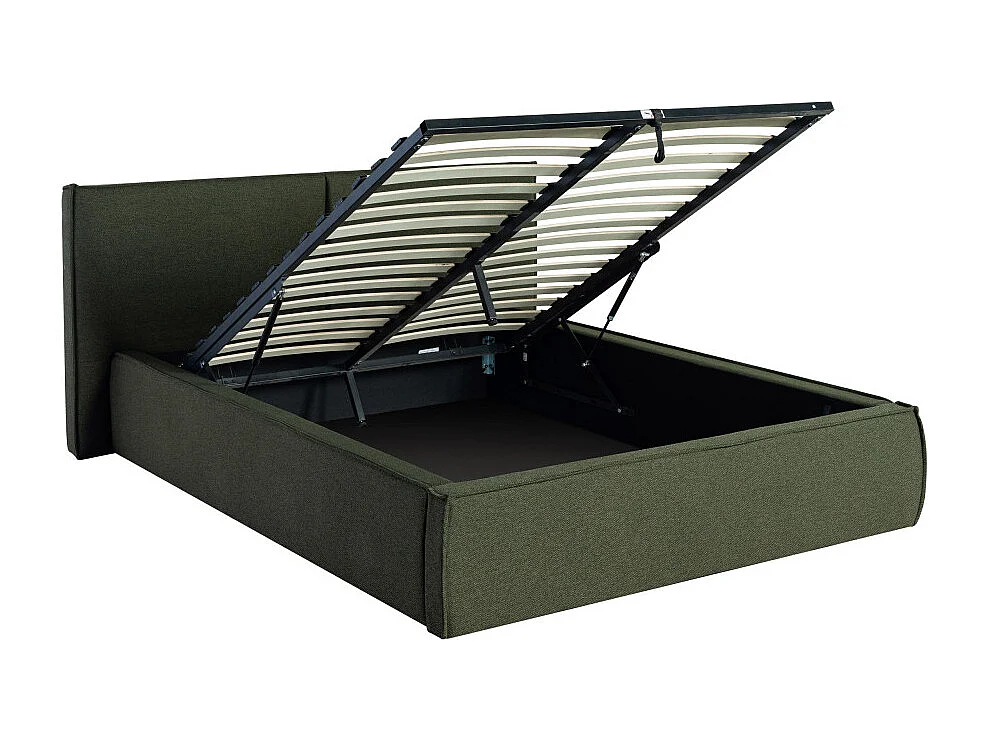 Liberia - Lit coffre en tissu 140x190cm - Vert