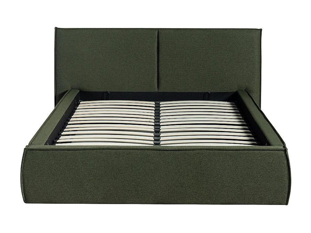 Liberia - Lit coffre en tissu 140x190cm - Vert