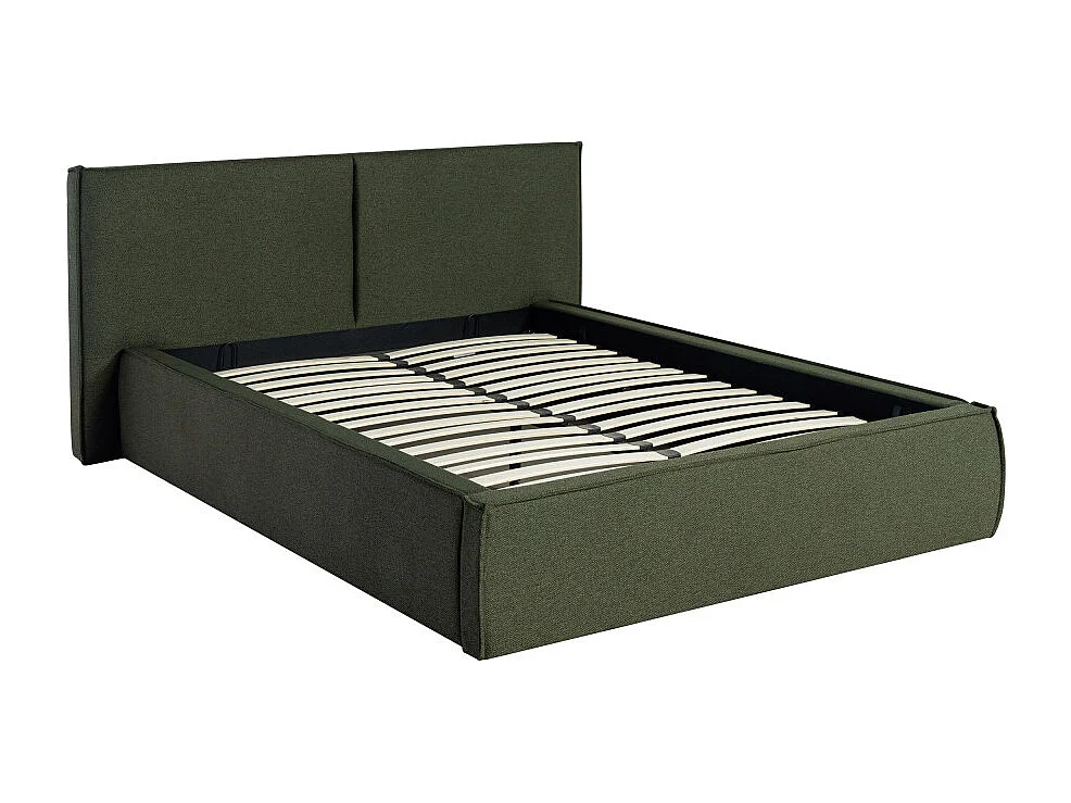 Liberia - Lit coffre en tissu 140x190cm - Vert