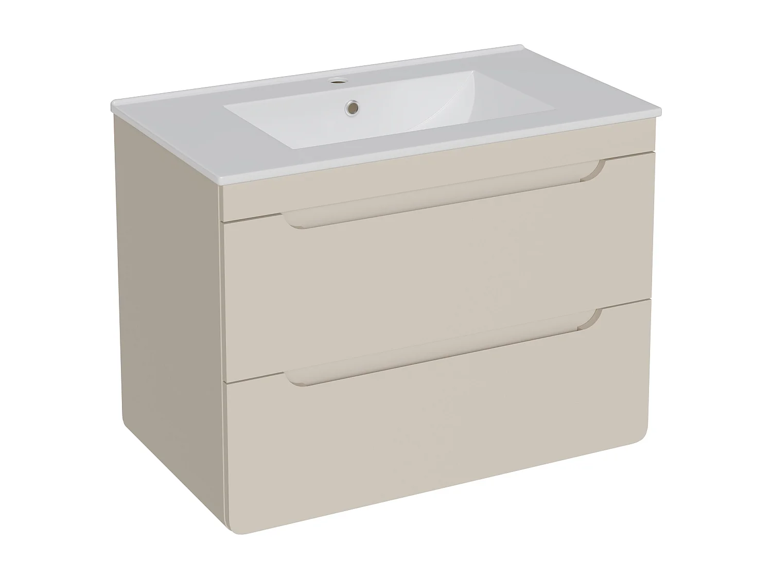 Meuble de salle de bain suspendu avec vasque à encaster - Beige - 80 cm - ARUBA