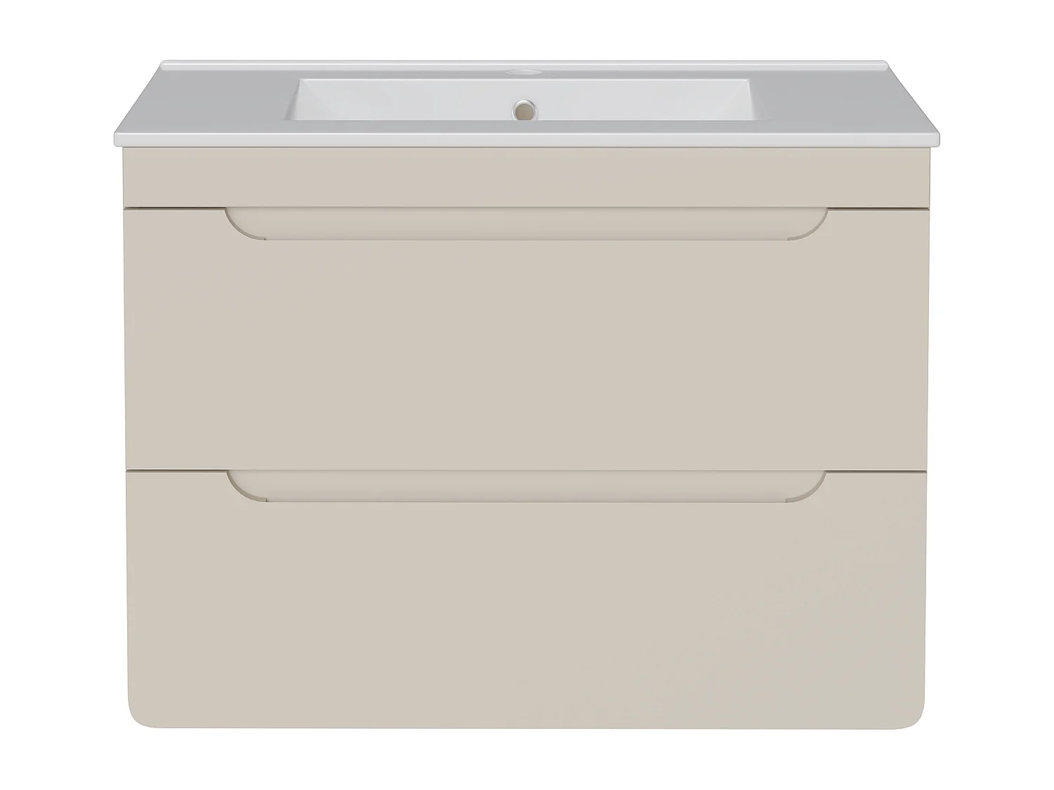 Meuble de salle de bain suspendu avec vasque à encaster - Beige - 80 cm - ARUBA