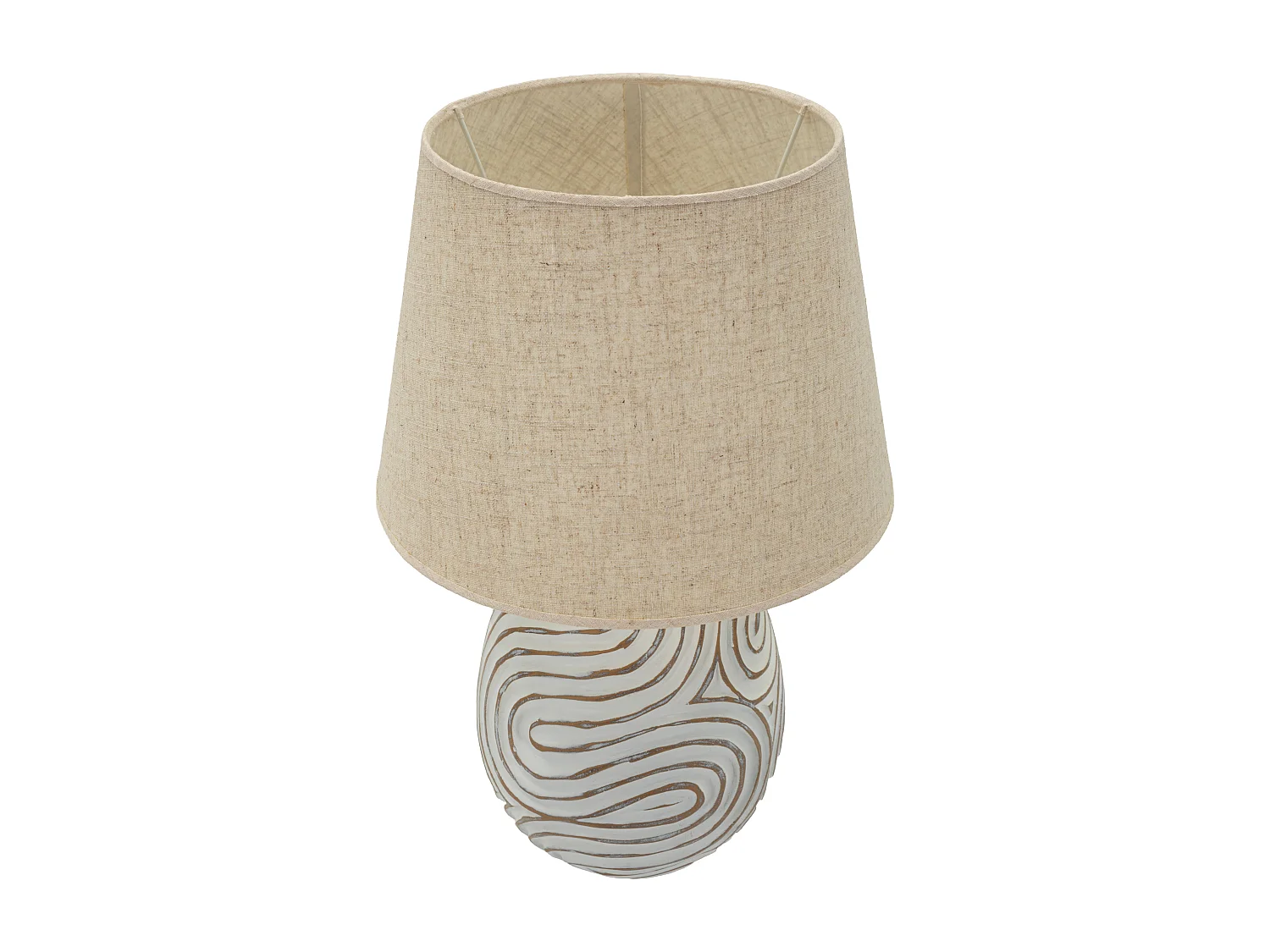 Lampe de table en résine beige avec abat-jour en tissu Ø 35×55