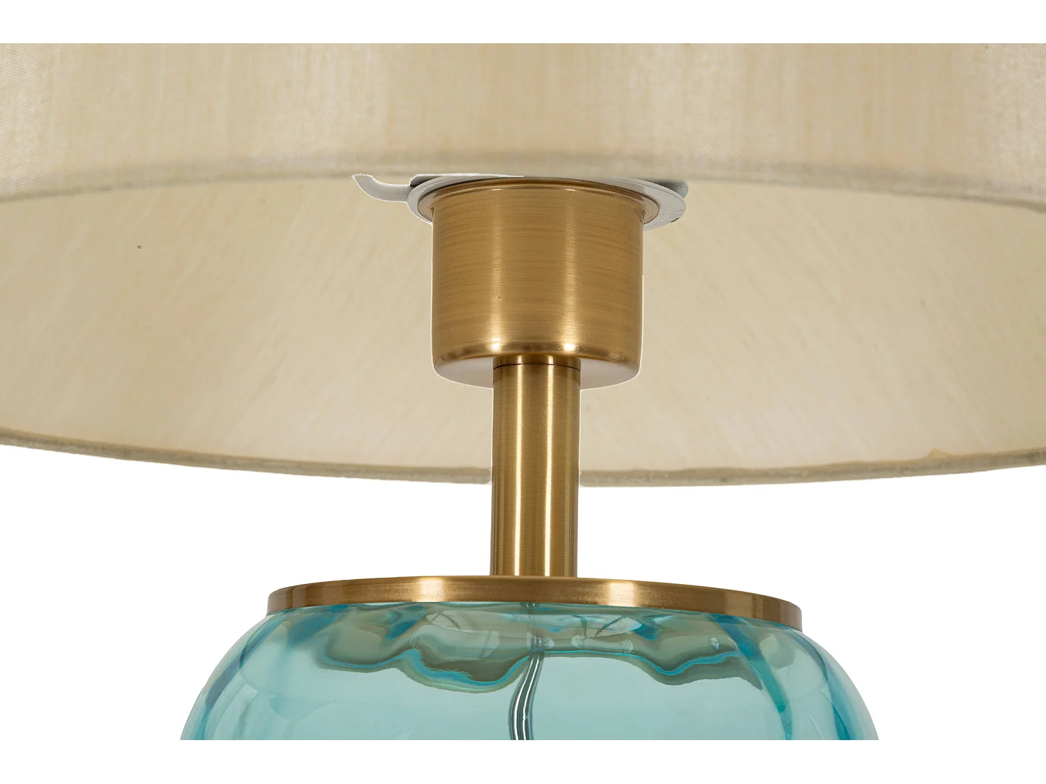 Lampe de table en métal et verre multicolore