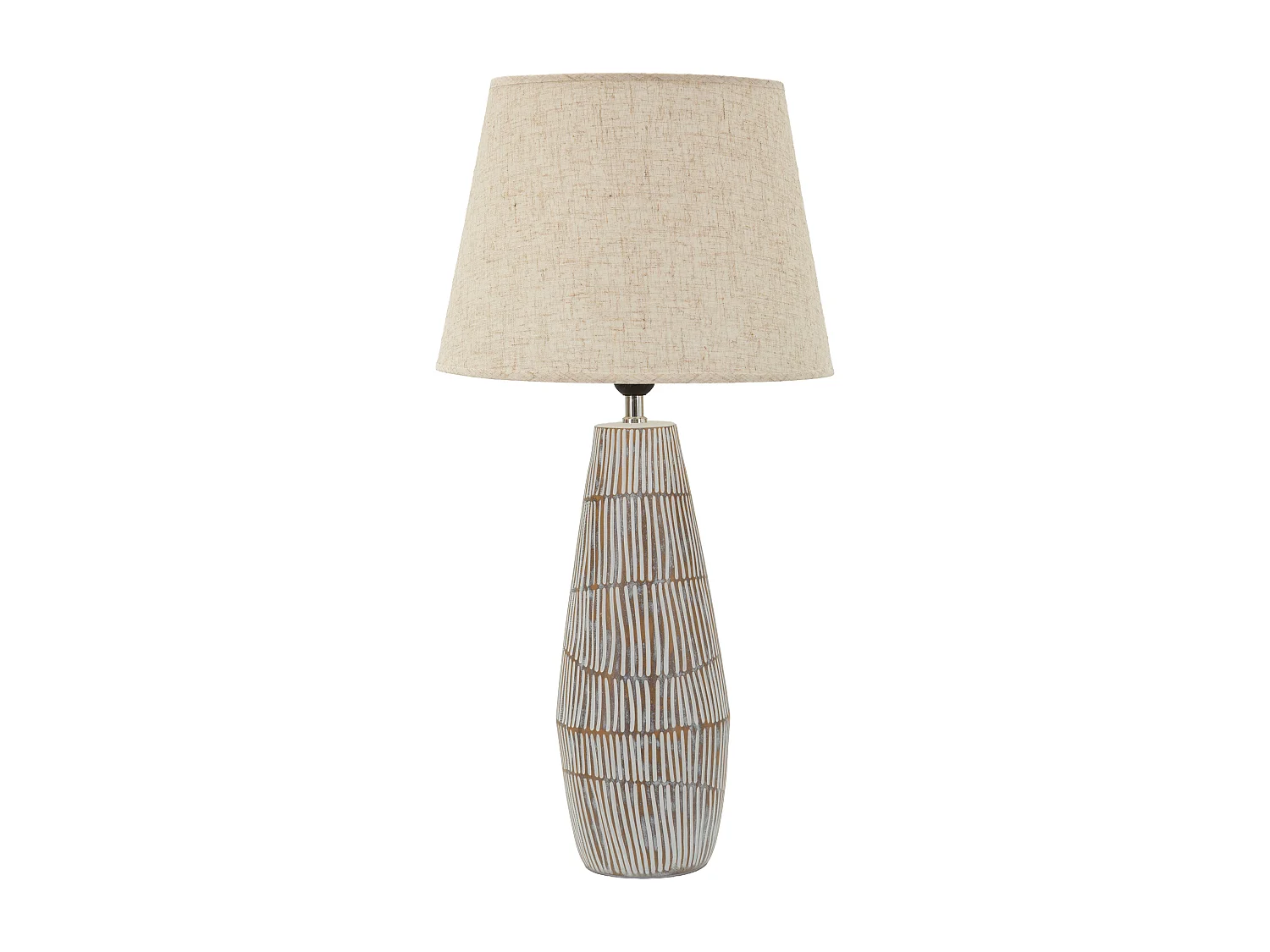 Lampe de table en résine beige avec abat-jour en tissu Ø 35×69,5