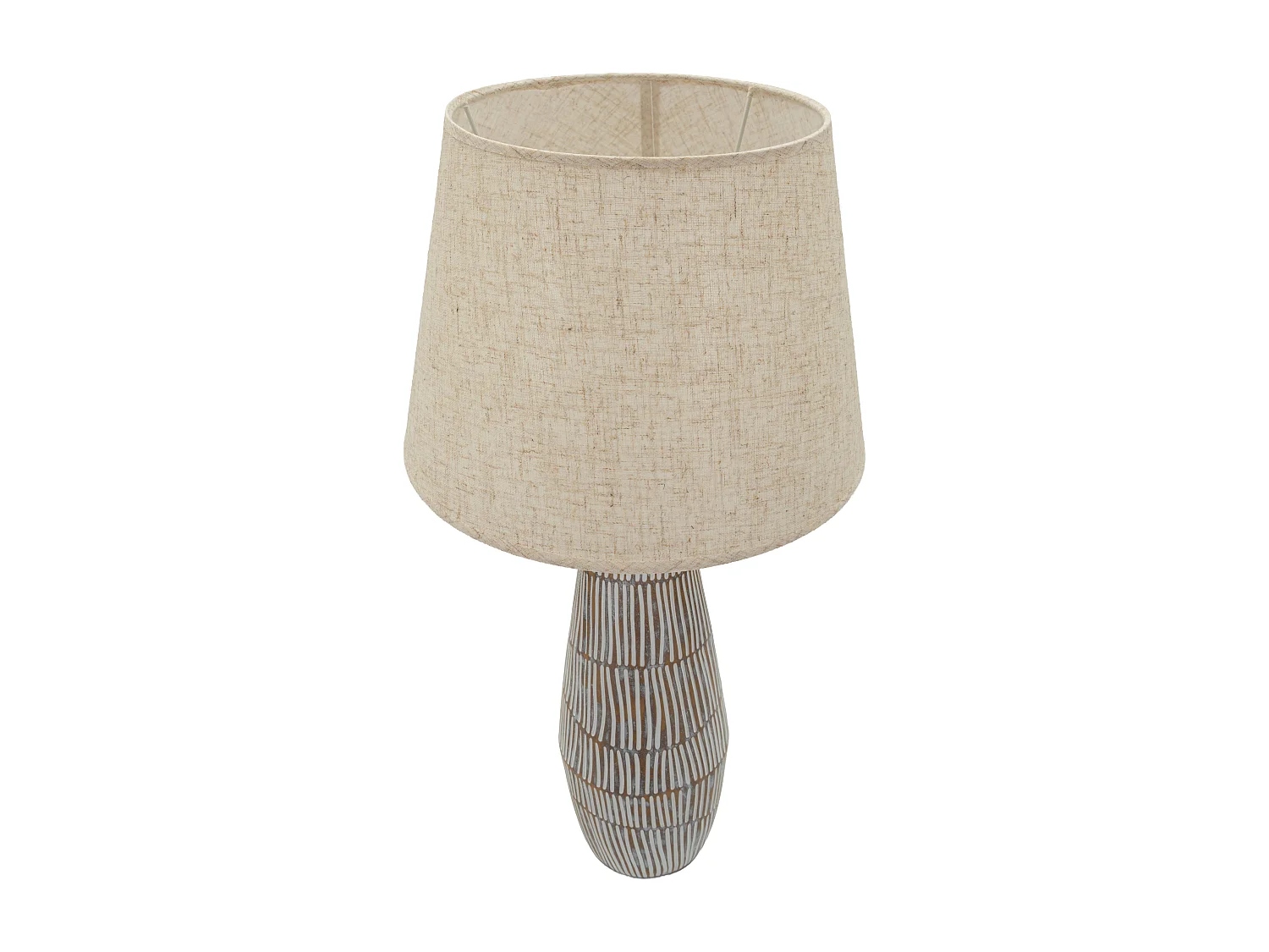 Lampe de table en résine beige avec abat-jour en tissu Ø 35×69,5