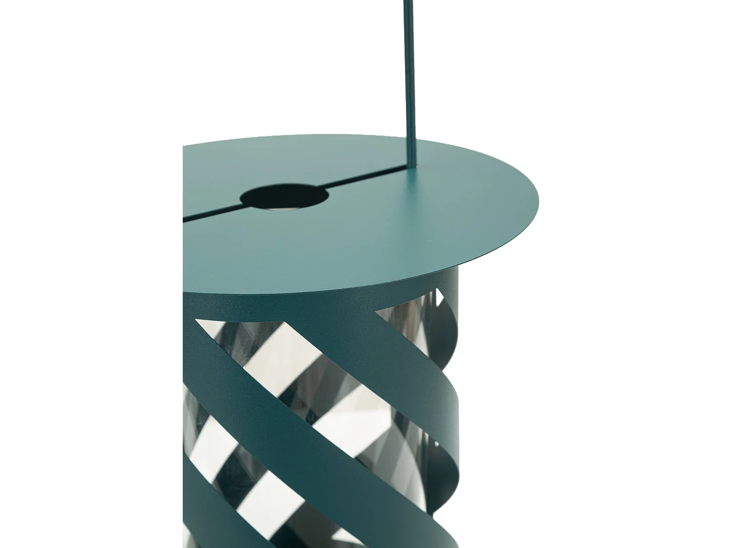 Turquoise metalen lantaarn cm Ø 23X43