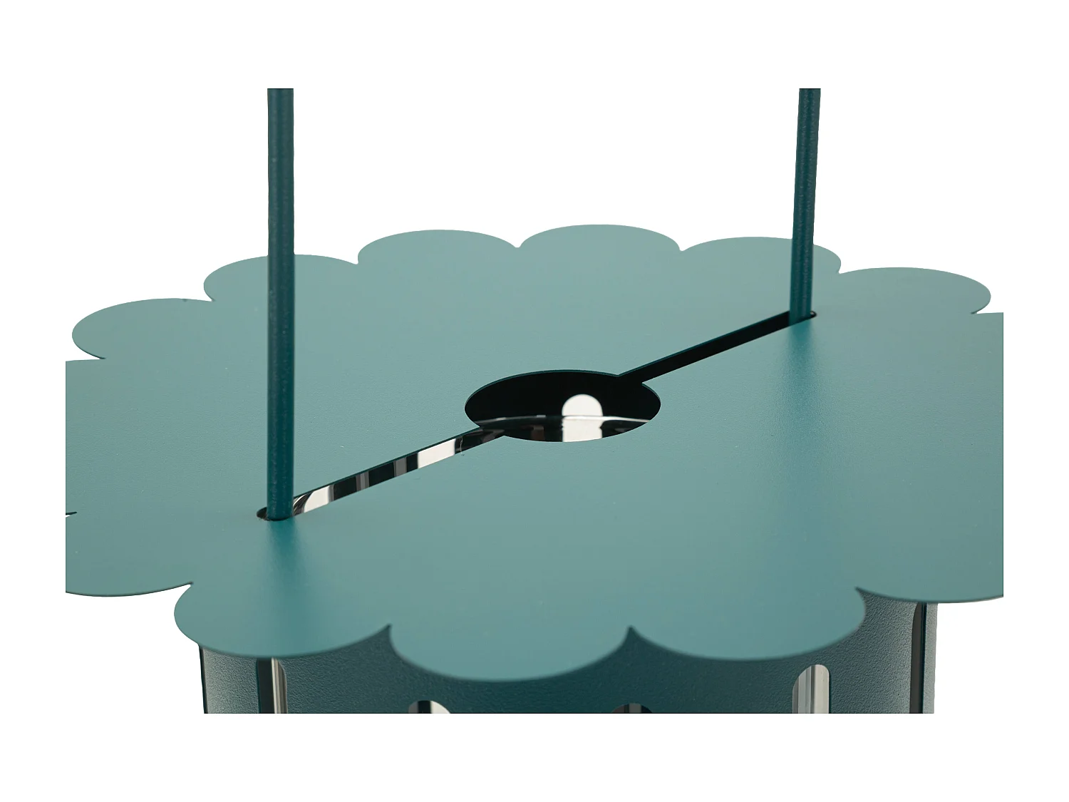 Turquoise metalen lantaarn cm Ø 24X43