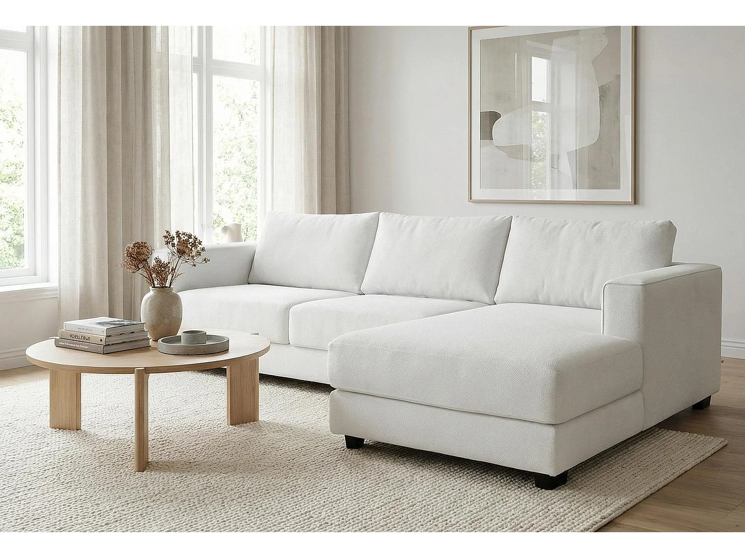 Kaizer Corner Sofa with Bubble Fabric Right Facing White