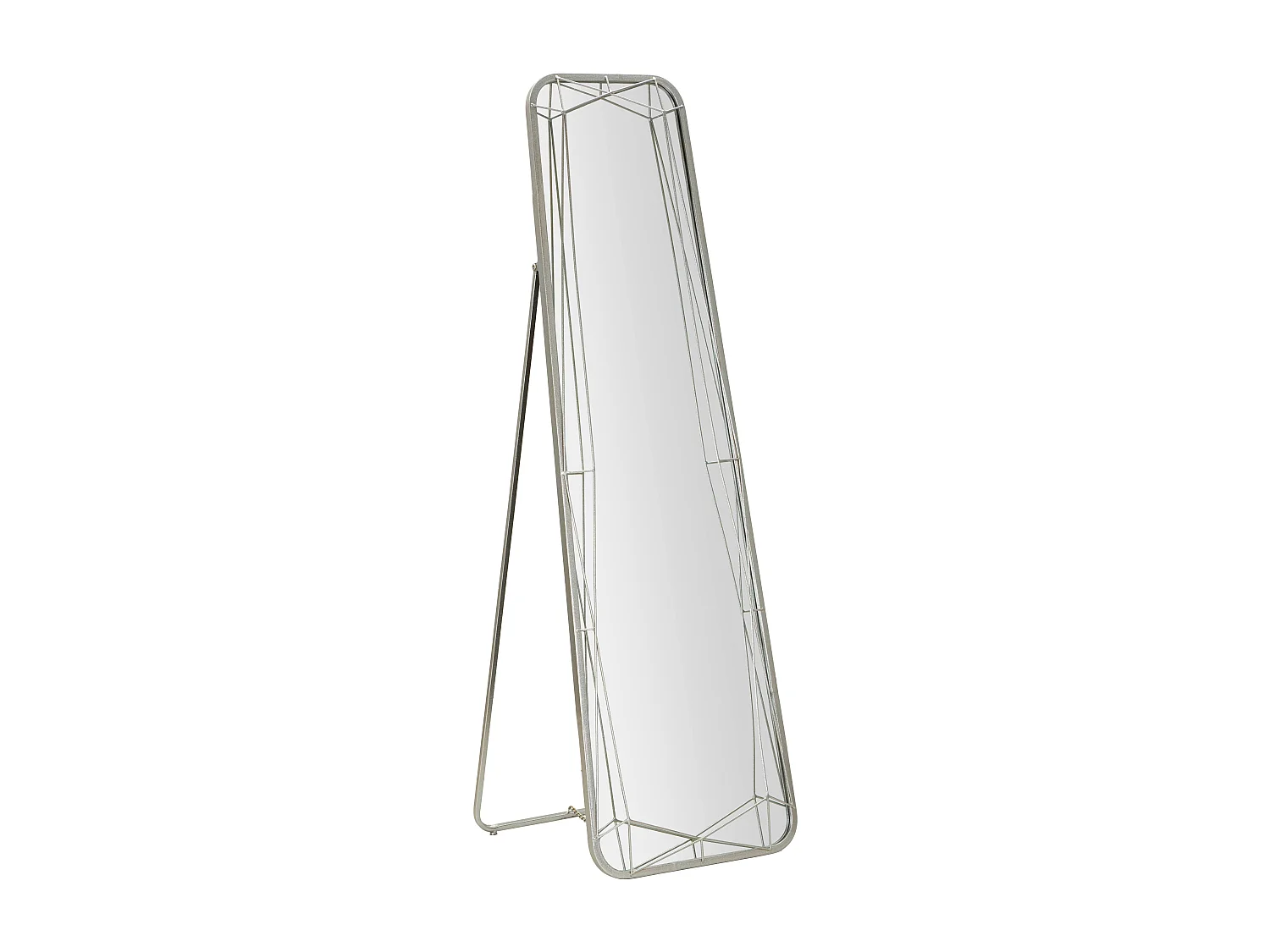 Zilverkleurige metalen vloerspiegel 46x57x153 cm