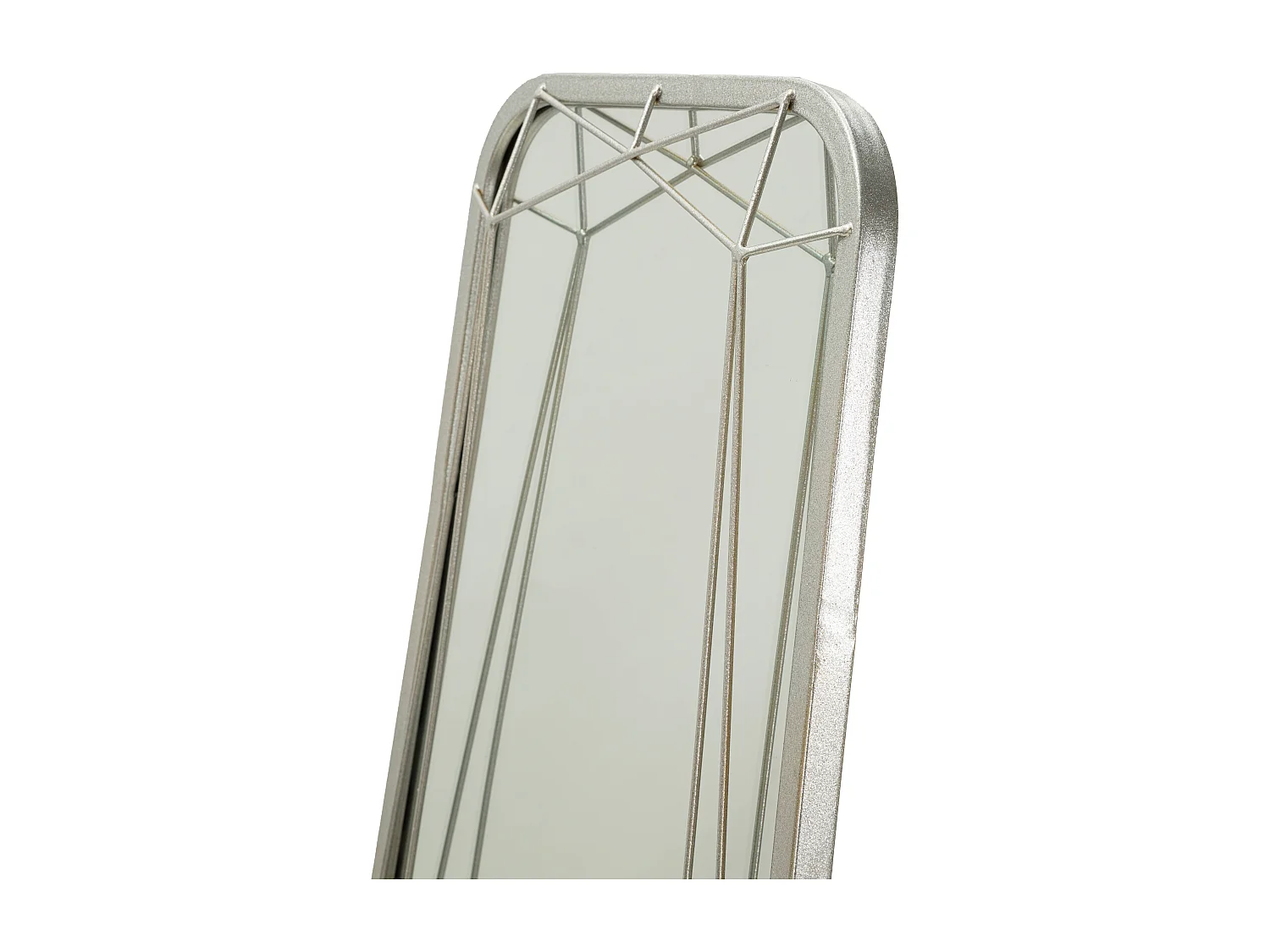 Zilverkleurige metalen vloerspiegel 46x57x153 cm