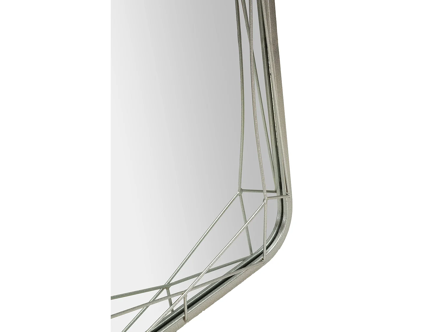 Zilverkleurige metalen vloerspiegel 46x57x153 cm