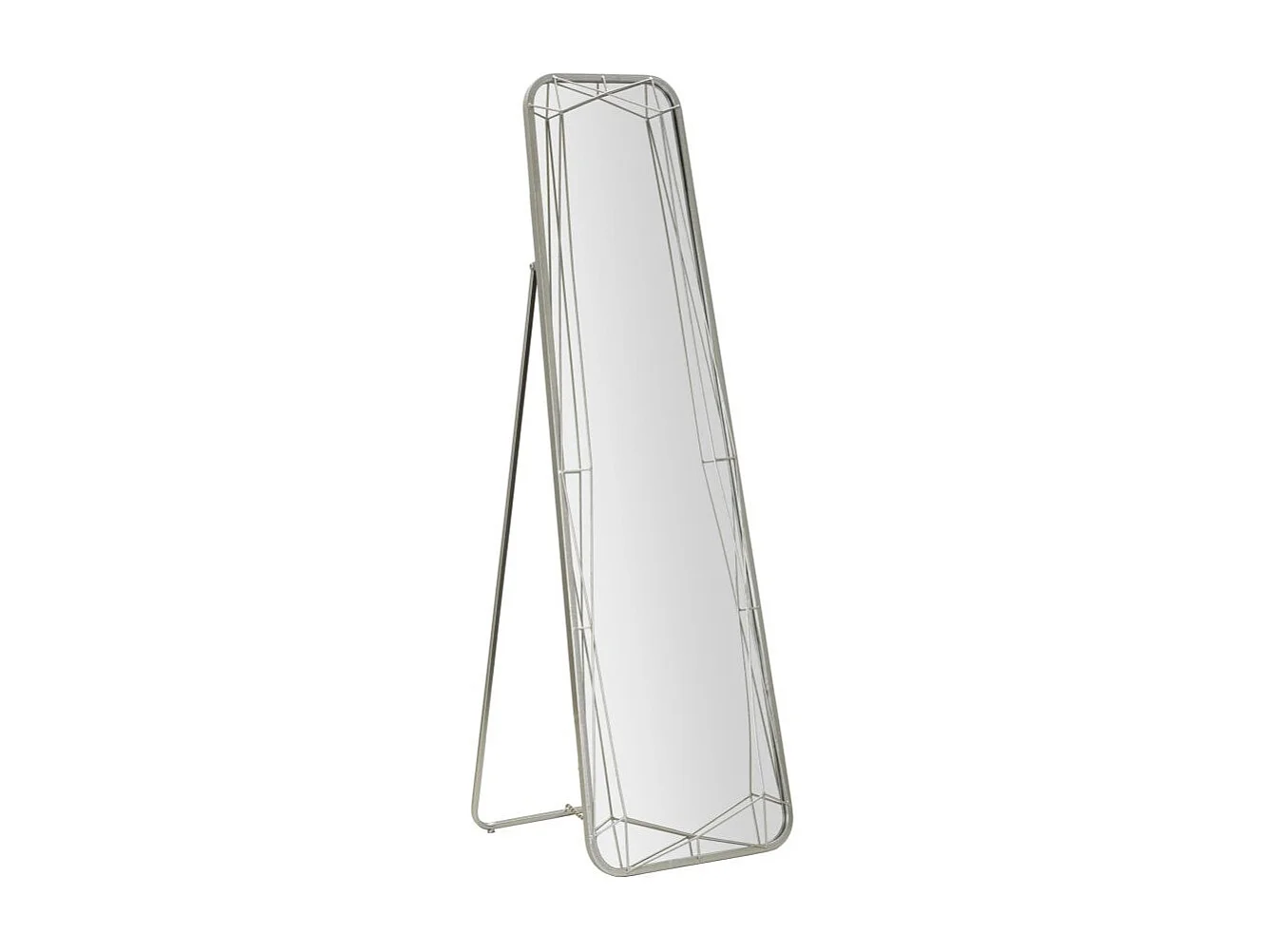 Zilverkleurige metalen vloerspiegel 46x57x153 cm