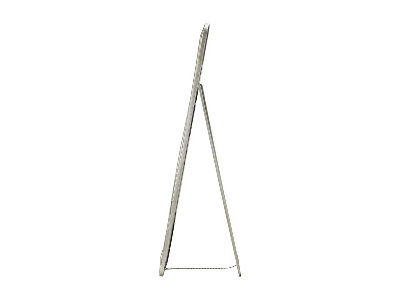 Zilverkleurige metalen vloerspiegel 46x57x153 cm